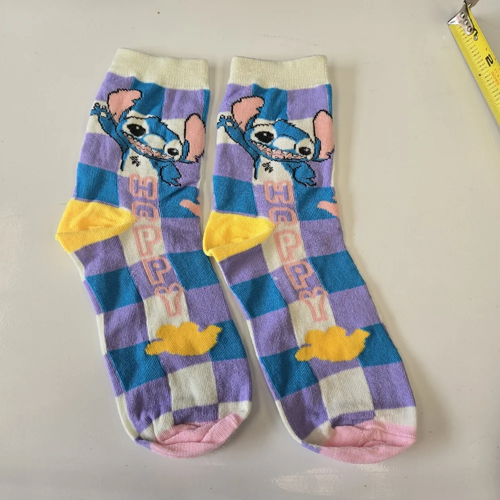 🍒🍒 Stitch Plaid Crew Socks